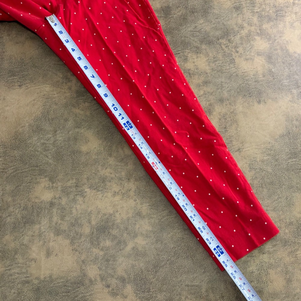 Old Navy Pixie Pants Womens 10 Regular Red Polka Dot Ankle Length Slim Trousers - Picture 9 of 14